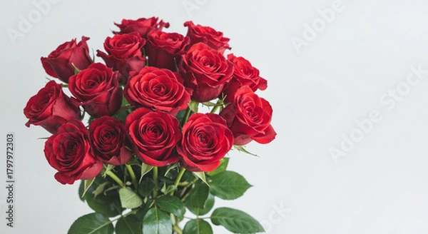 Obraz Beautiful bouquet of red roses against a light background
