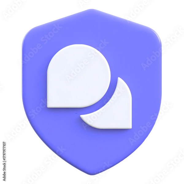 Fototapeta Secure connection concept with speech bubbles Flat 3D UI Icon