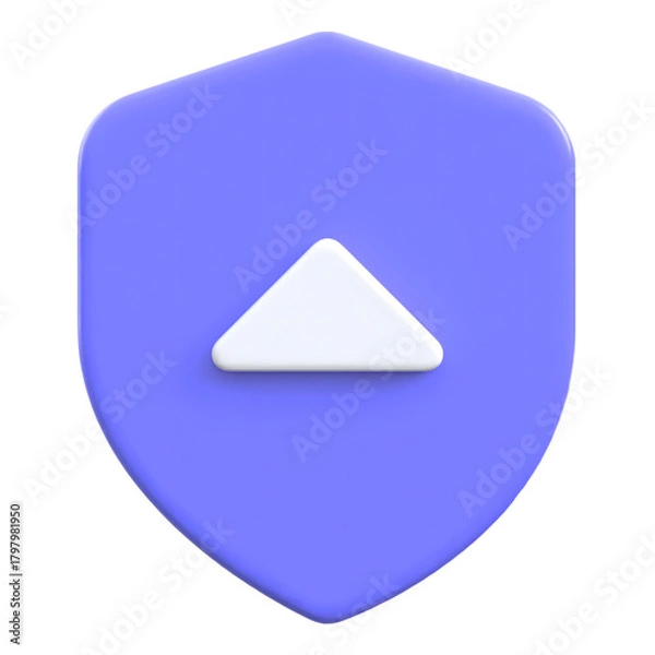 Fototapeta Growth concept up arrow with protection shield 3D icon