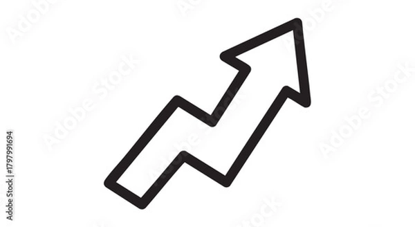 Fototapeta ## **26. Zigzag arrow outline icon vector**
