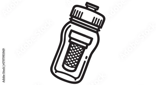 Fototapeta ## **39. Reusable water bottle with filter outline icon vector**
