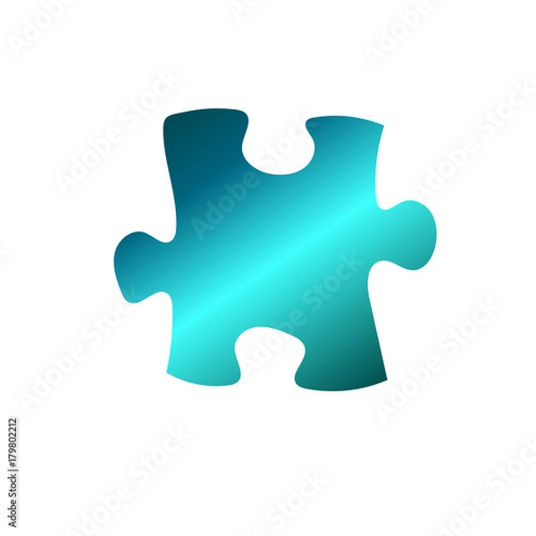 Fototapeta Turquoise puzzle on the white background.Vector illustration