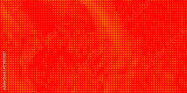 Fototapeta Dots halftone orange color pattern gradient texture with technology digital background. Dots pop art comics with summer background.