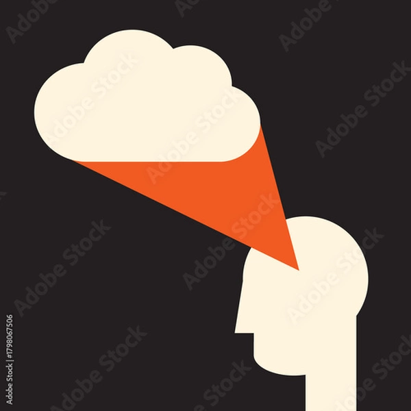 Obraz cloud thought  - simple insight illustration 