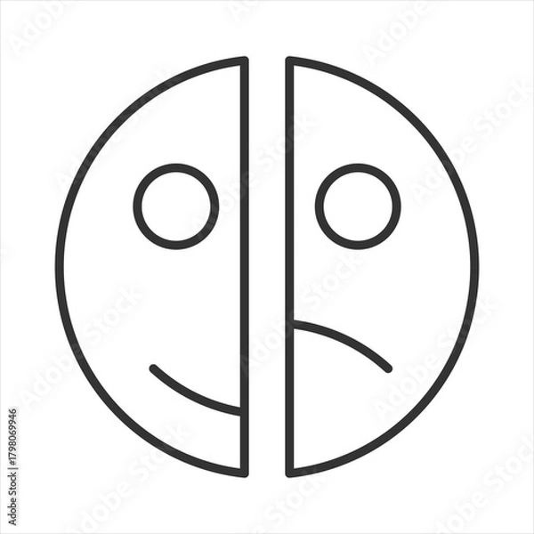 Fototapeta Bipolar Disorder Outline Icon