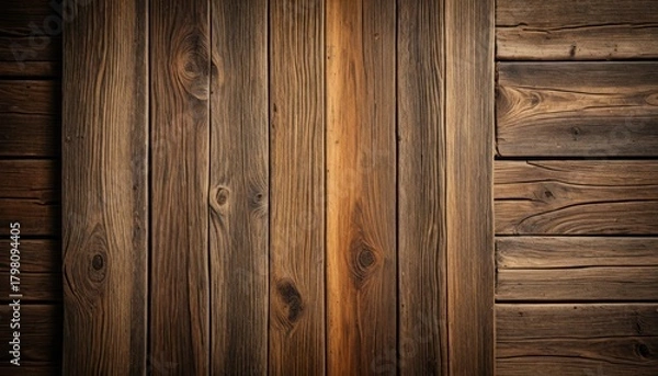 Fototapeta Rustic Wooden Wall Texture: Warm Brown Wood Panel Background for Design, Marketing, and Creative Projects