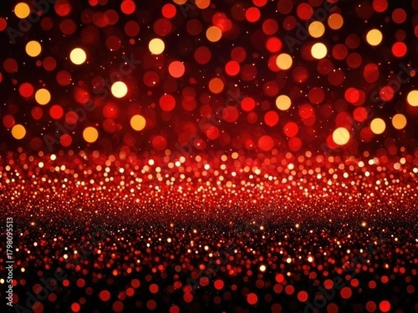 Obraz Sparkling Red Glitter Background - Dramatic Festive Texture for Events, Design, and Creative Projects