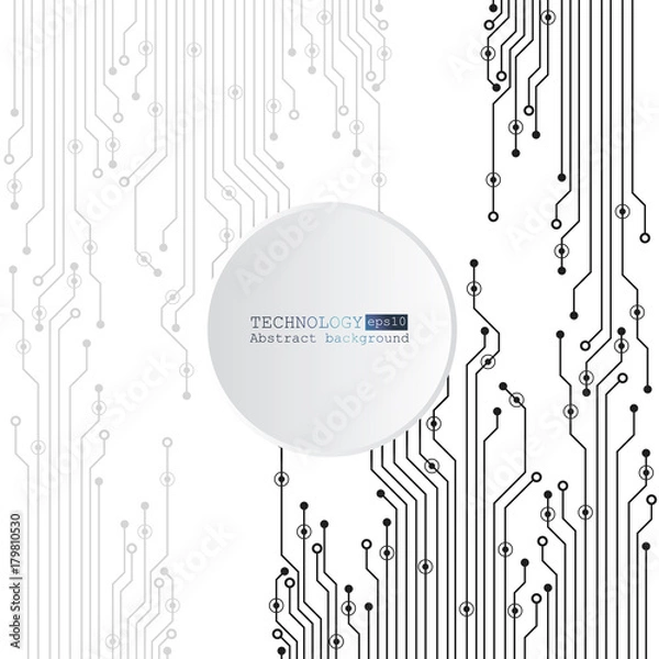Fototapeta Vector circuit board illustration. Abstract technology