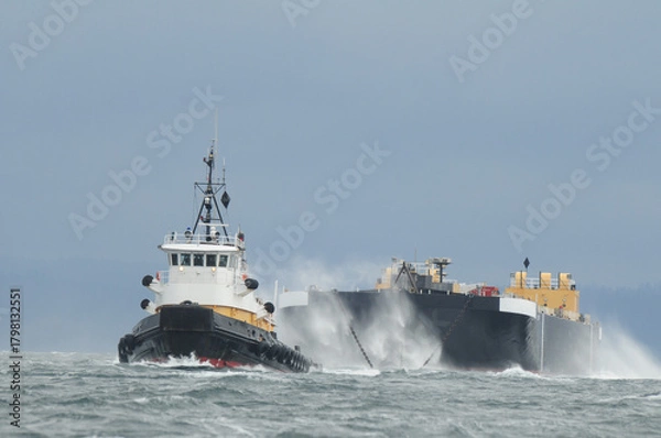 Obraz Ocean going tug, Sea Prince, towing barge