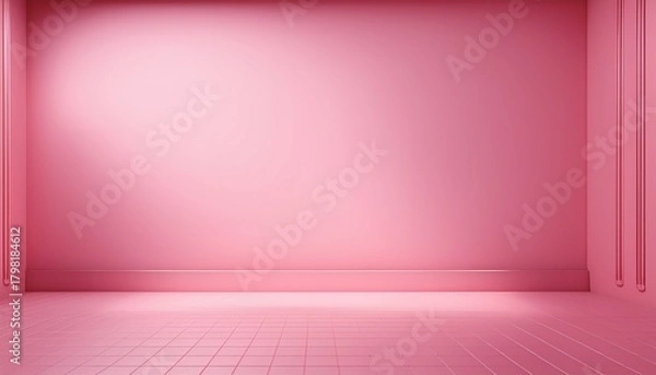 Fototapeta minimal pastel pink seamless studio background with smooth wall and floor