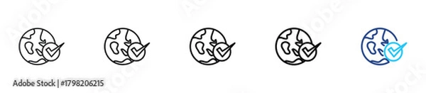 Fototapeta Sustainable icon set outline multistyle vector illustration concept