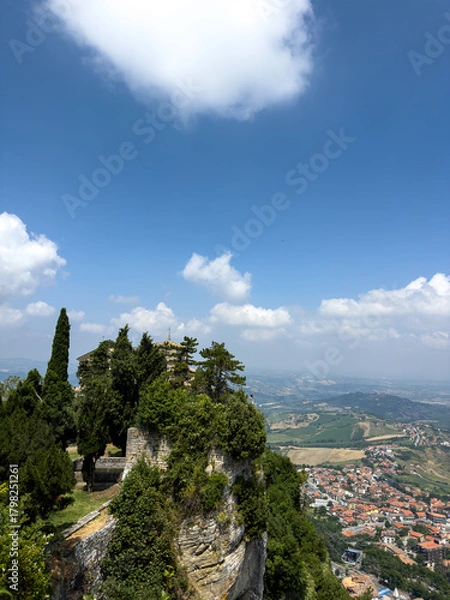 Obraz Lavender with butterflies near railing