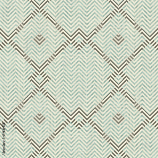 Fototapeta Zigzag lines. Jagged stripes. Seamless surface pattern design with wavy linear ornament. Repeated chevrons wallpaper. Digital paper for page fills, web designing, textile print. Vector illustration.