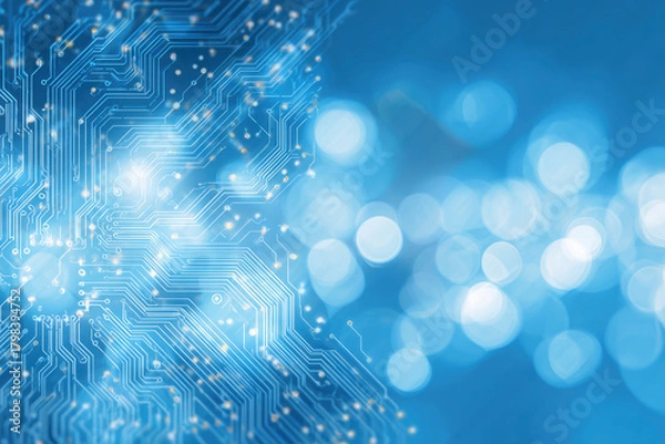 Fototapeta Abstract Blue Circuit Board Technology Design