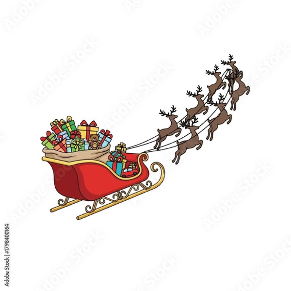 Obraz santa claus with sleigh