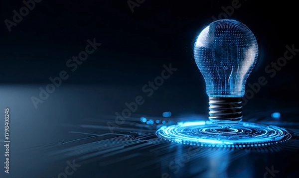 Fototapeta Digital Lightbulb Innovation Futuristic Technology