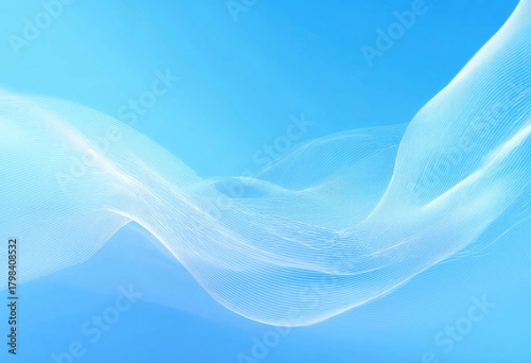 Fototapeta Abstract light blue wavy lines design