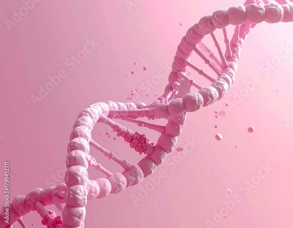 Fototapeta Pink DNA helix, soft, abstract