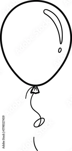 Fototapeta Simple black and white drawing of a balloon