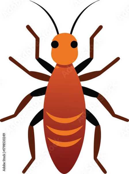 Obraz Single termite insect illustration on a clean white background
