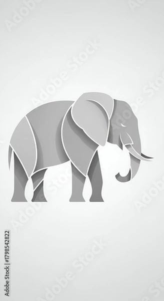 Obraz Elephant Illustration in Gray Tones Elegant Design