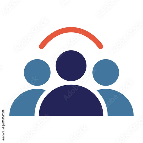 Fototapeta A simple group icon representing people, teamwork, community, and collaboration, commonly used in digital interfaces for teams or social groups.
