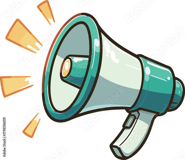 Obraz シンプルな拡声器のイラスト