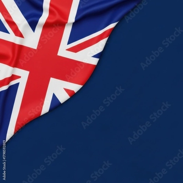 Obraz Union Jack Flag on Dark Blue Background