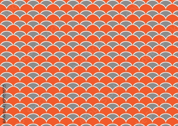 Obraz Japanese Seigaiha Wave Pattern, Traditional Geometric Decorative Background