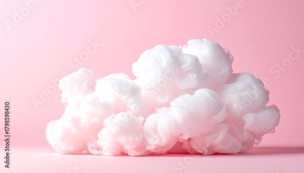 Obraz Cloud-like cotton fluff against a soft pink background