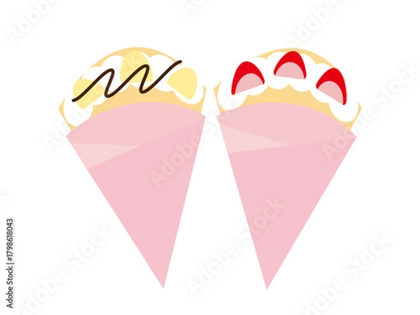 Obraz チョコバナナとイチゴホイップのクレープ