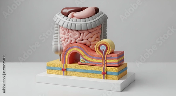 Fototapeta Studying Digestive System Anatomy Educational Model