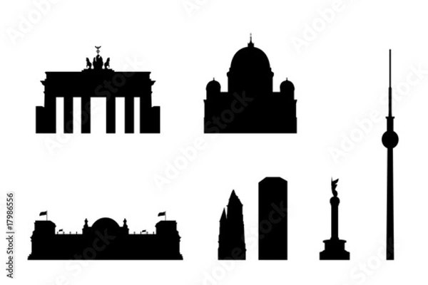 Obraz berlin city landmarks isolated vector