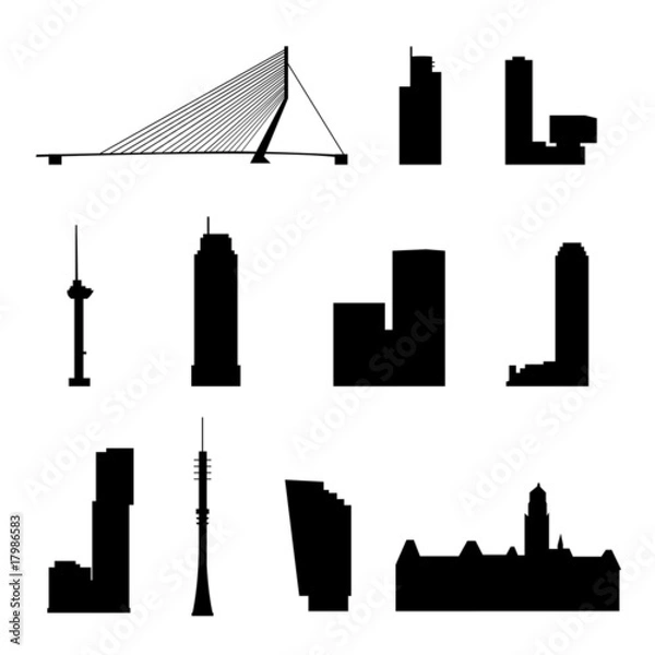 Obraz rotterdam landmarks isolated