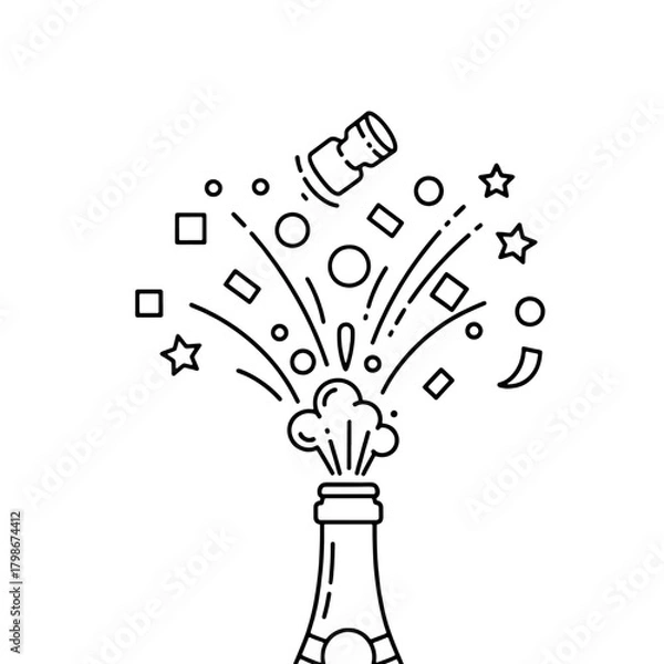 Obraz Champagne Bottle Pop