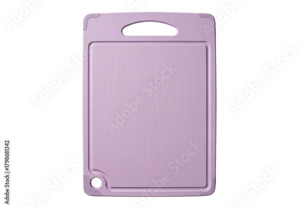 Fototapeta Light purple plastic cutting board with handle isolated on transparent background