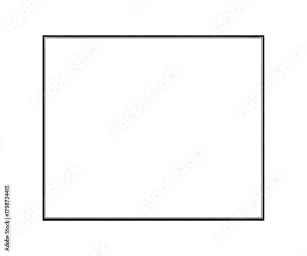 Fototapeta Horizontal double line black rectangular frame border