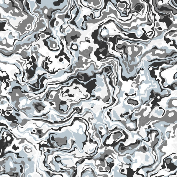 Fototapeta Grey psychedelic abstract background colorful swirls. Modern fashion trendy trans pattern. Vector texture. Camouflage pattern. Classic clothing style masking camo army print. Flowing fluid wallpaper.