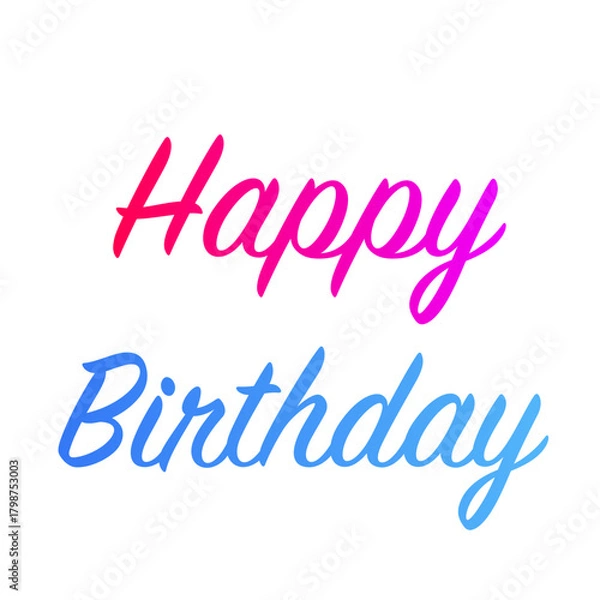 Obraz Happy Birthday greeting card, vector illustration