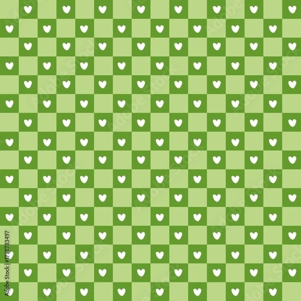 Obraz Flat green checkered background