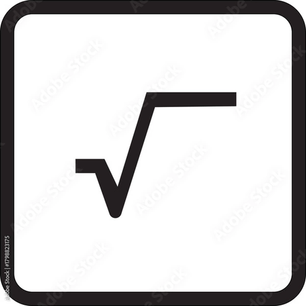 Obraz 12 math symbols icons. outline thin line icons such as plus, square root, math, infinity, divide, brackets, isolated on transparent background