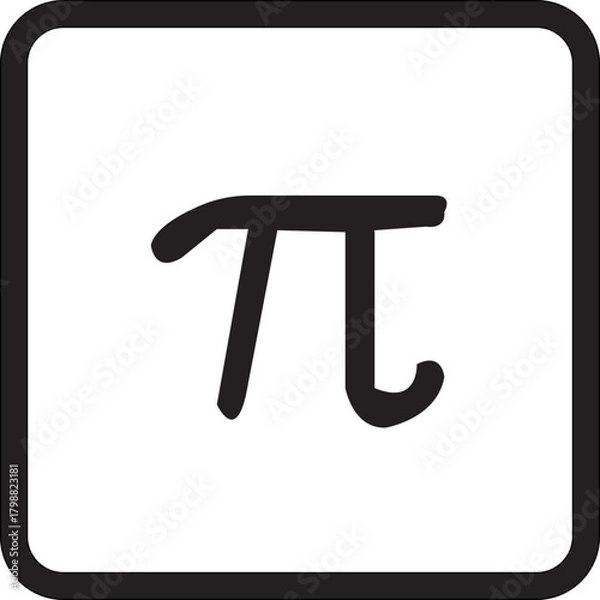 Obraz 12 math symbols icons. outline thin line icons such as plus, square root, math, infinity, divide, brackets, isolated on transparent background