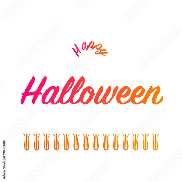Obraz Happy Halloween text banner, vector illustration