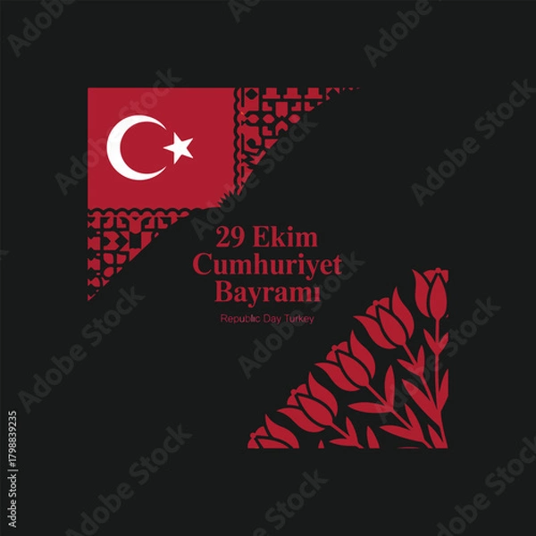 Fototapeta 29 october Republic Day Turkey and the National Day in Turkey happy holiday. graphic for design elements.