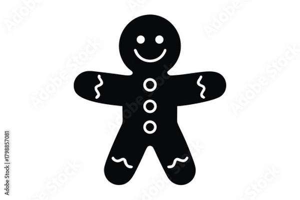 Fototapeta gingerbread man vector icon silhouette