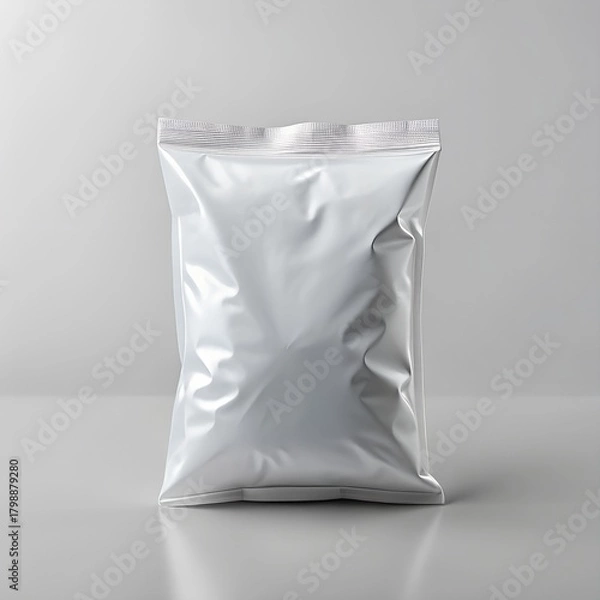 Obraz Sealed Snack Pouch Mockup on Neutral Background