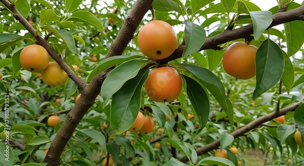 Obraz ripe apricots on a tree