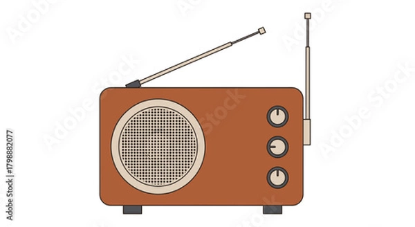 Fototapeta Retro portable radio with extendable antenna, a nostalgic audio device for music lovers and vintage enthusiasts seeking classic sound.