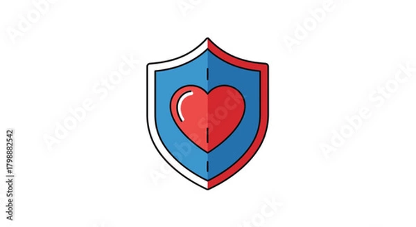Fototapeta Protecting your heart with a strong shield, symbolizing health, safety, and love's enduring strength, a powerful emblem for well-being and care.