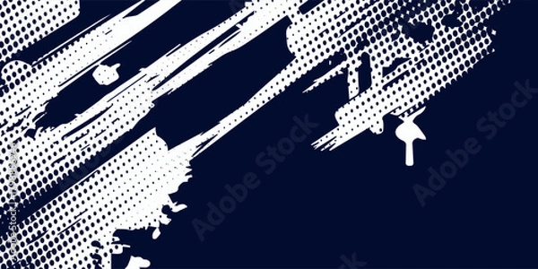 Fototapeta Dots halftone white and blue color pattern gradient grunge texture background. Dots pop art comics sport style. abstract background eps10